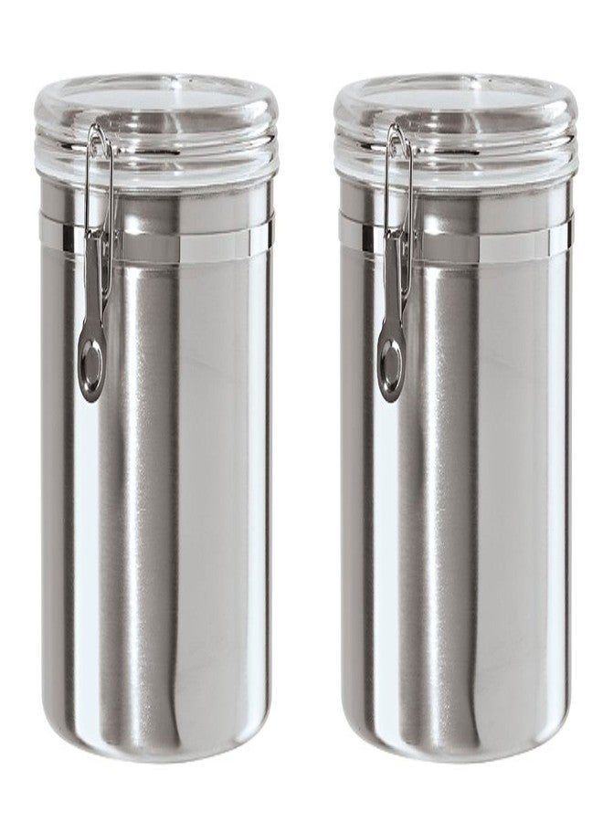 عبوة أوجي محكمة الإغلاق من الفولاذ المقاوم للصدأ سعة 150 أونصة مع غطاء أكريليك شفاف ومشبك قفل، عبوة من قطعتين