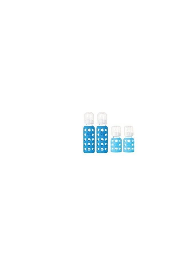 lifefactory - Bpa Free Glass Baby Bottles W/ Silicone Sleeves 4 Pack (9 Oz.+4Oz. Sky & Ocean) - Image 1
