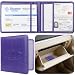 Miunice Car Registration and Insurance Holder Premium Pu Leather Vehicle Glove Box Organizer for Driver License Cards Essential Documents SPurple - Image 2