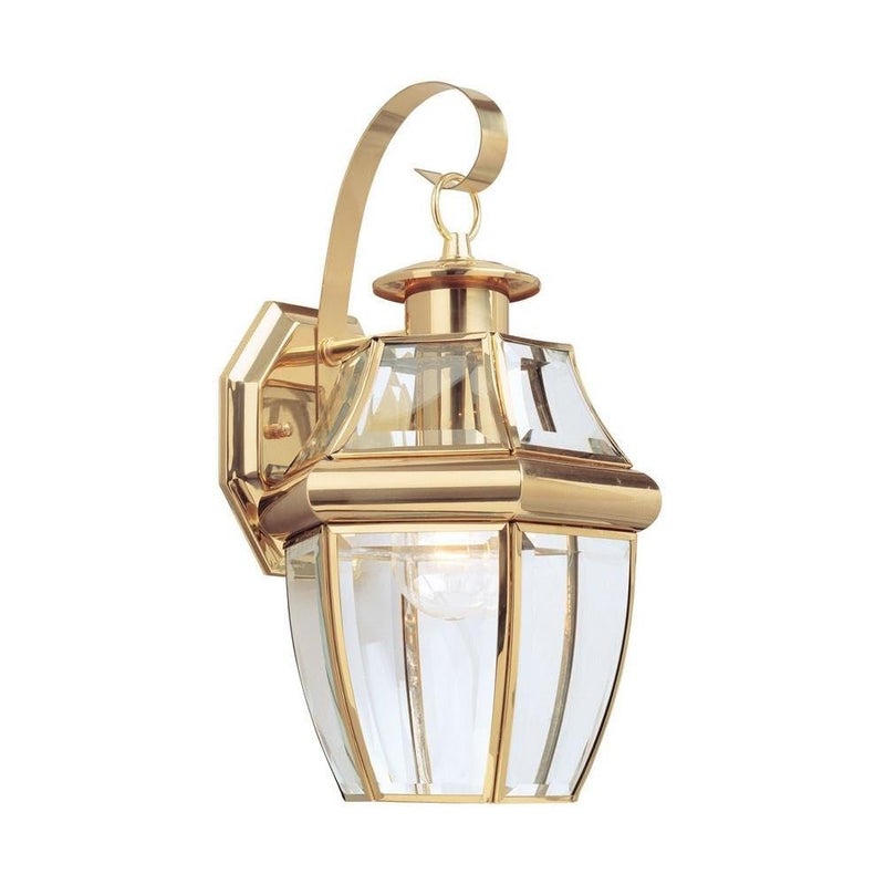 Sea Gull Lighting Generation Lighting 8067-02 Lancaster Traditional One - Light Outdoor Wall Lantern Outside Fixture, Polished Brass Finish - Image 4