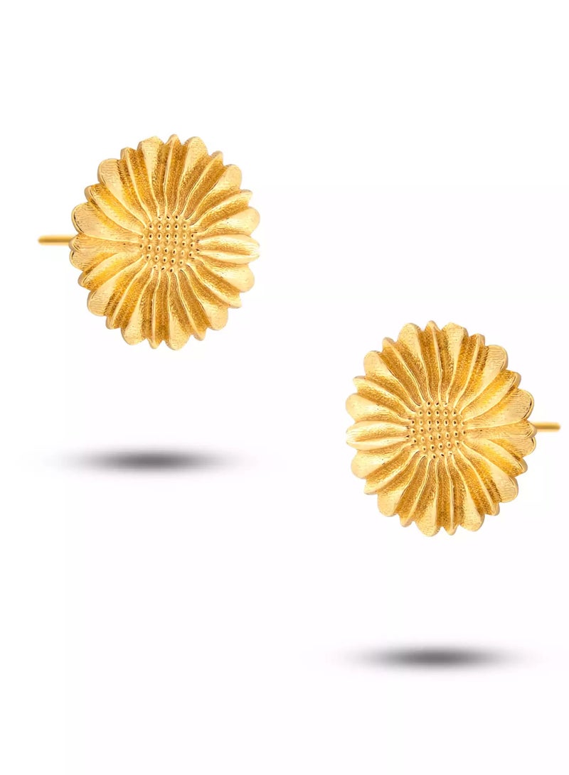 Ruby Art Gold 18K Pure Gold Women’s Earrings – Elegant Lightweight - 1.83  Gram - Image 1