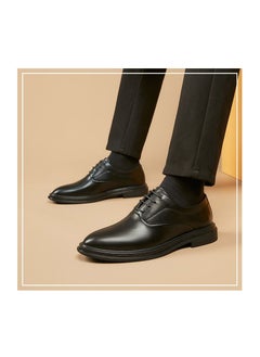 Loquat Men Men's Business Formal Casual Leather Shoes Black  - Image 2