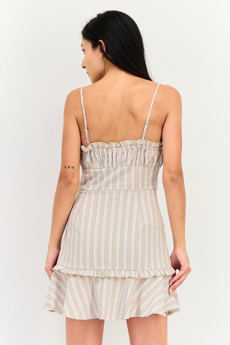 FOREVER 21 Women Stripe Mini Dress, Multicolor - Image 3