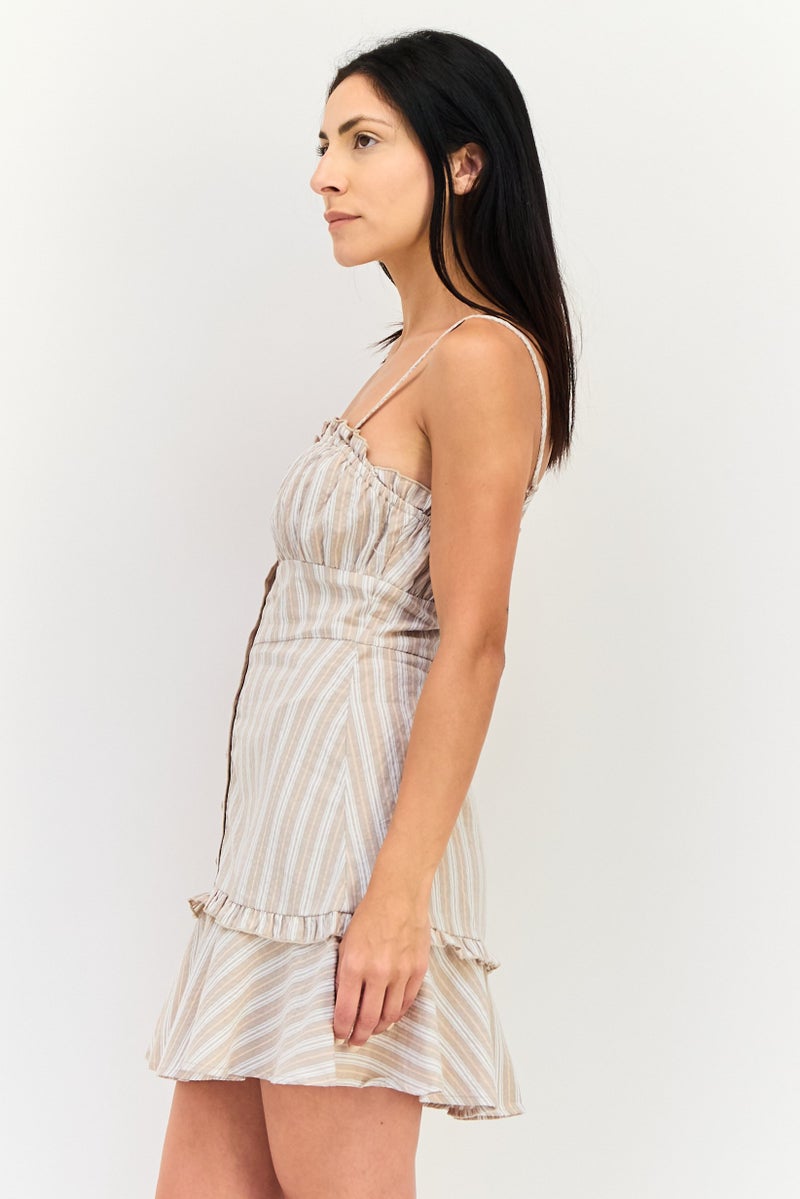 FOREVER 21 Women Stripe Mini Dress, Multicolor - Image 2