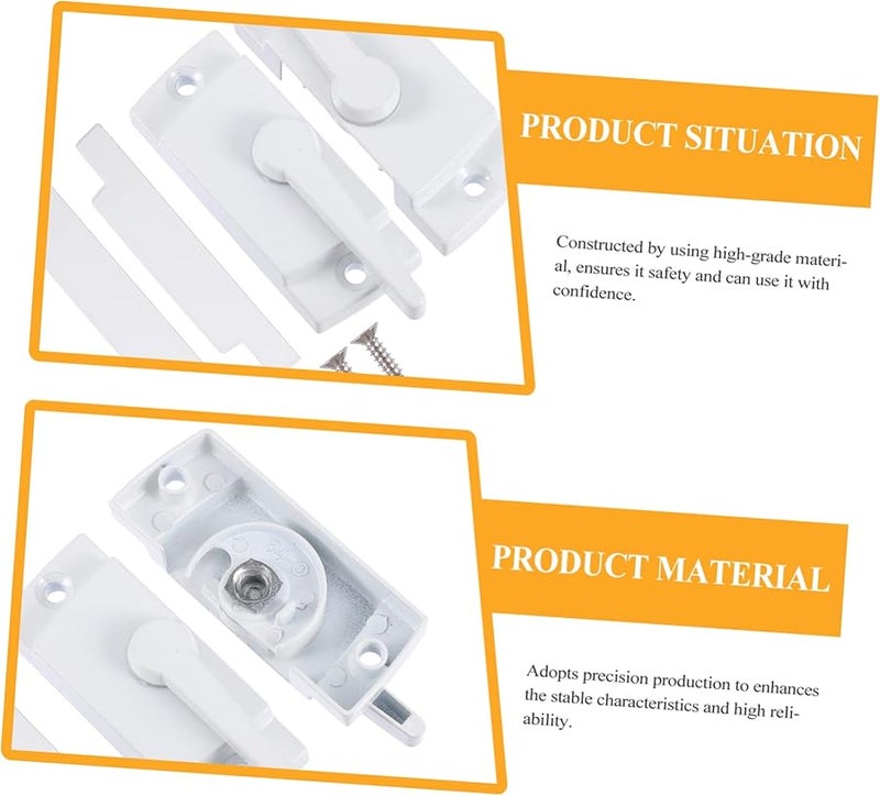 ستوبوك قفل هلالي من سبيكة الزنك لأمان النوافذ ضد السرقة للنوافذ المنزلقة 2 مجموعة - Image 5