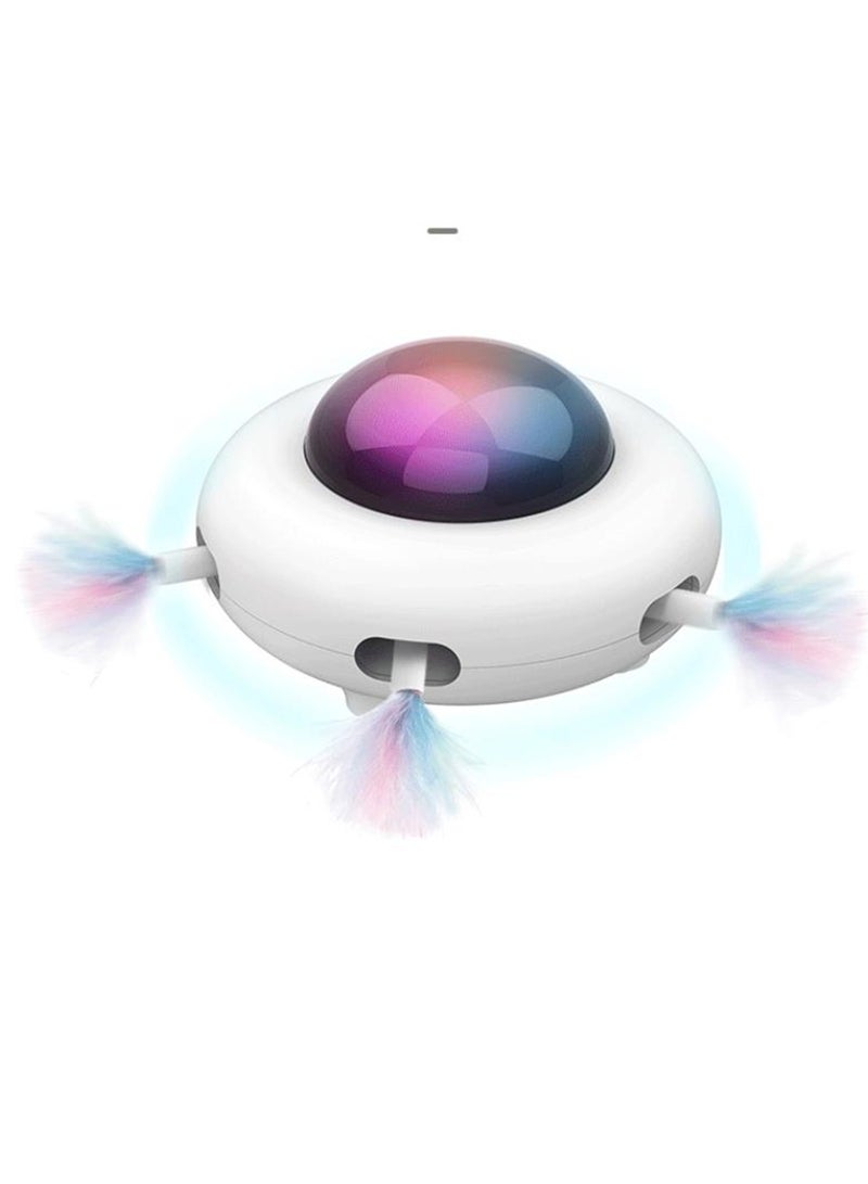 Automatic cat toy electric intelligent gravity flying saucer ufo feather stick pet toy - Image 1