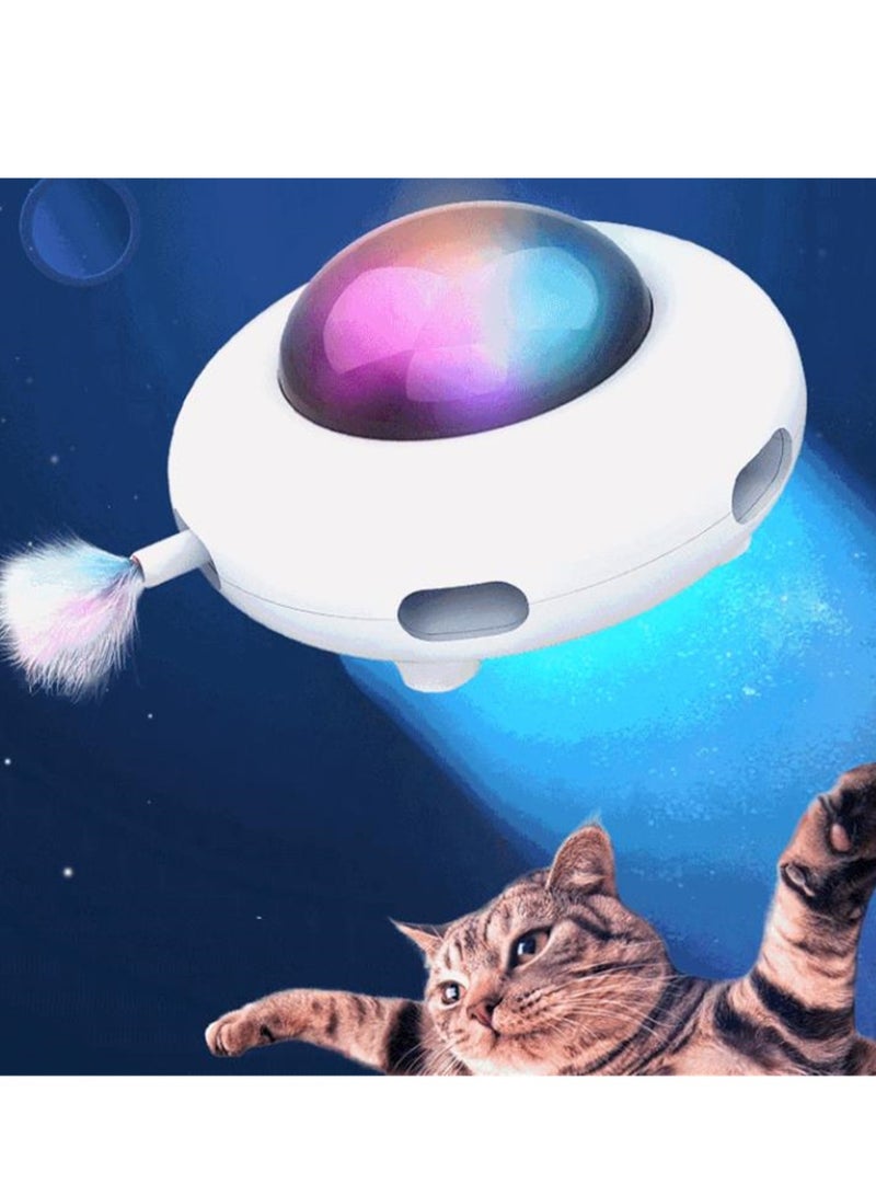 Automatic cat toy electric intelligent gravity flying saucer ufo feather stick pet toy - Image 4