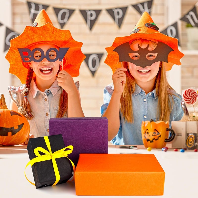 PLULON 90 Sheets Black Orange Purple Tissue Paper for Gift Bags, Colored Gift Wrapping Paper Tissue Bulk for Crafts Packaging Birthday Gift Wrapping Halloween Party Decorations - Image 5