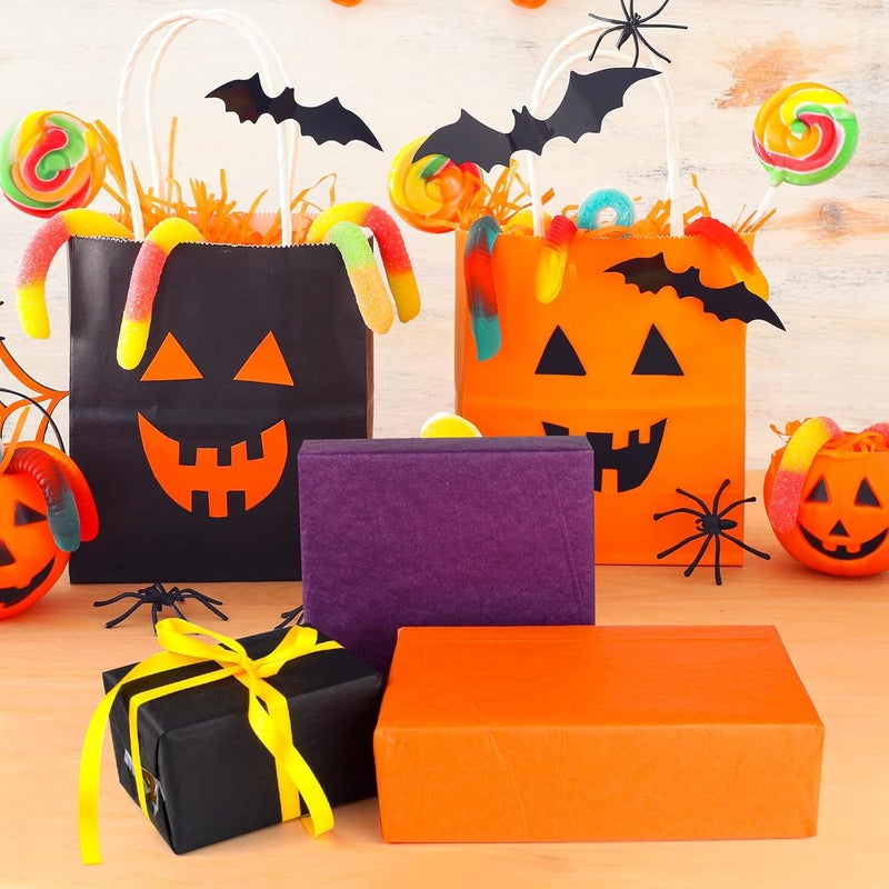 PLULON 90 Sheets Black Orange Purple Tissue Paper for Gift Bags, Colored Gift Wrapping Paper Tissue Bulk for Crafts Packaging Birthday Gift Wrapping Halloween Party Decorations - Image 4