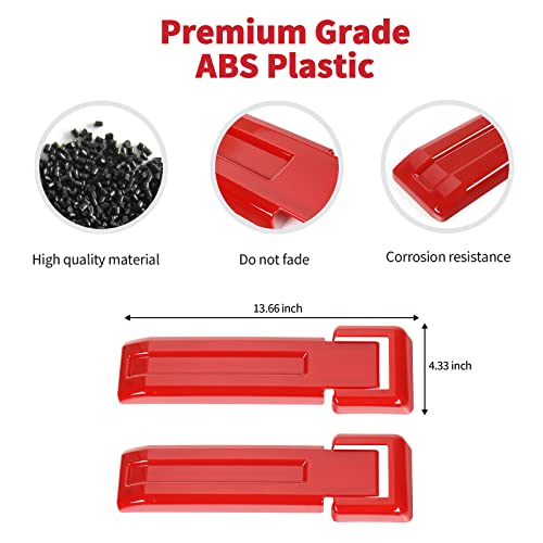 SQQP Tailgate Hinge Cover,Spare Tire Rear Door Bracket Trim Cover Trim 2Pcs for 2007-2017 Jeep Wrangler JK & Unlimited(Red) - Image 4