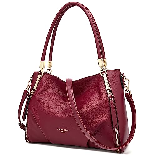 LAORENTOU Women's Tote Handbags Cow Leather Satchel Handbags for Women Top-handle Shoulder Purses - Image 1