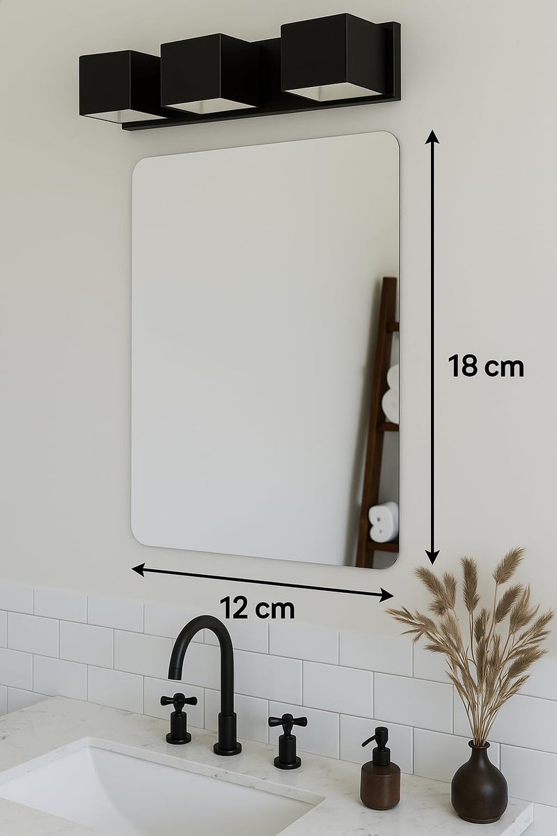 CDM Compact 12x18 Frameless Mirror – Crystal Clear Surface with Polished Glass Edges – Great for Small Rooms, Bathrooms, or Closet Doors – Easy to Hang - Image 3