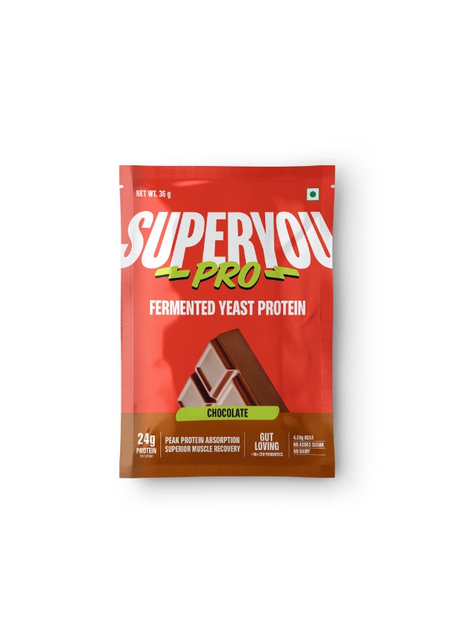 SuperYou PROs- Chocolate Flavour Fermented Yeast Protein Powder Sachet 36g (1 Sachet) - Image 1