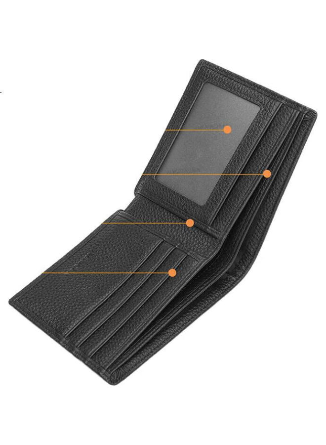 Scarecrow Wallet For Men, Genuine Top-Grain Leather, Vertical Card Slots, Fashionable Short Wallet, Multi-Card Holder, Qixi Valentine'S Day Gift - Image 1