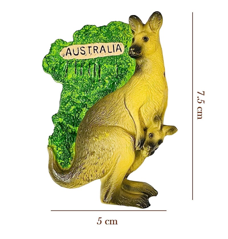 Krisah Fridge Magnet Resin 4D Countries Magnet Gift Souvenir Travel Magnets (Green Australia) - Image 3