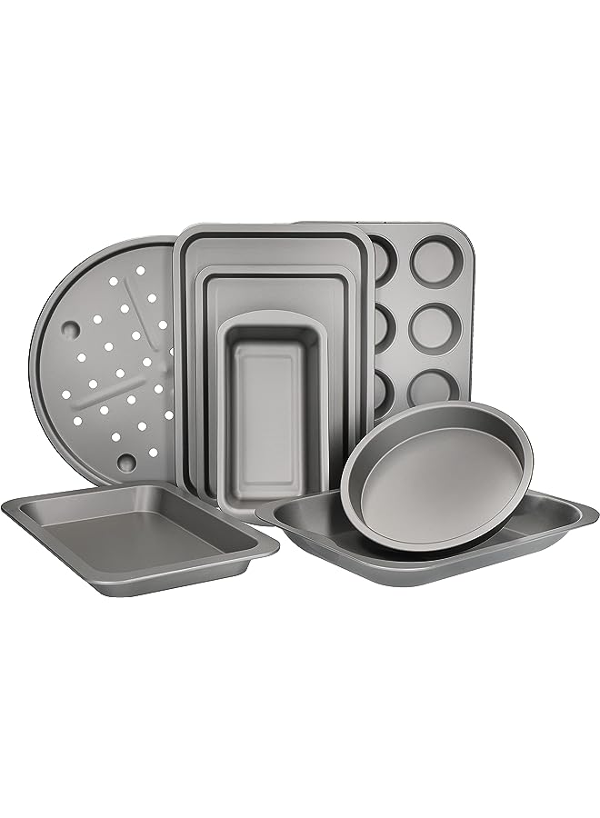 KitchenCraft Carbon Steel Non Stick 8 Pieces Bakeware Set - Image 1