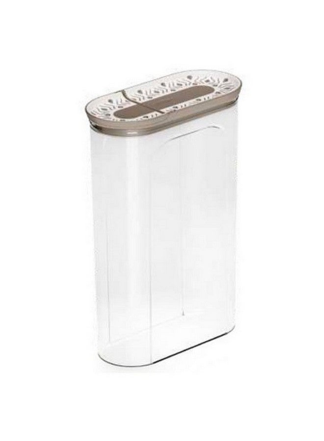 Stefanplast Tosca Plastic Cereal Jar with Airtight Lid Clear and Beige 2.8 L 55030 - Image 2