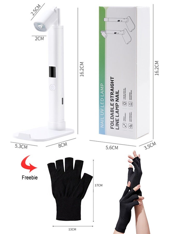 GD Hands-Free UV Nail Lamp with Integrated Stand Portable LED Flash Cure Lamp for Gel Polish - Rechargeable Retractable Rotating Nail Lamp with Countdown Suitable for Home Manicure, Gel Polish, Starter Salon DIY - Image 2