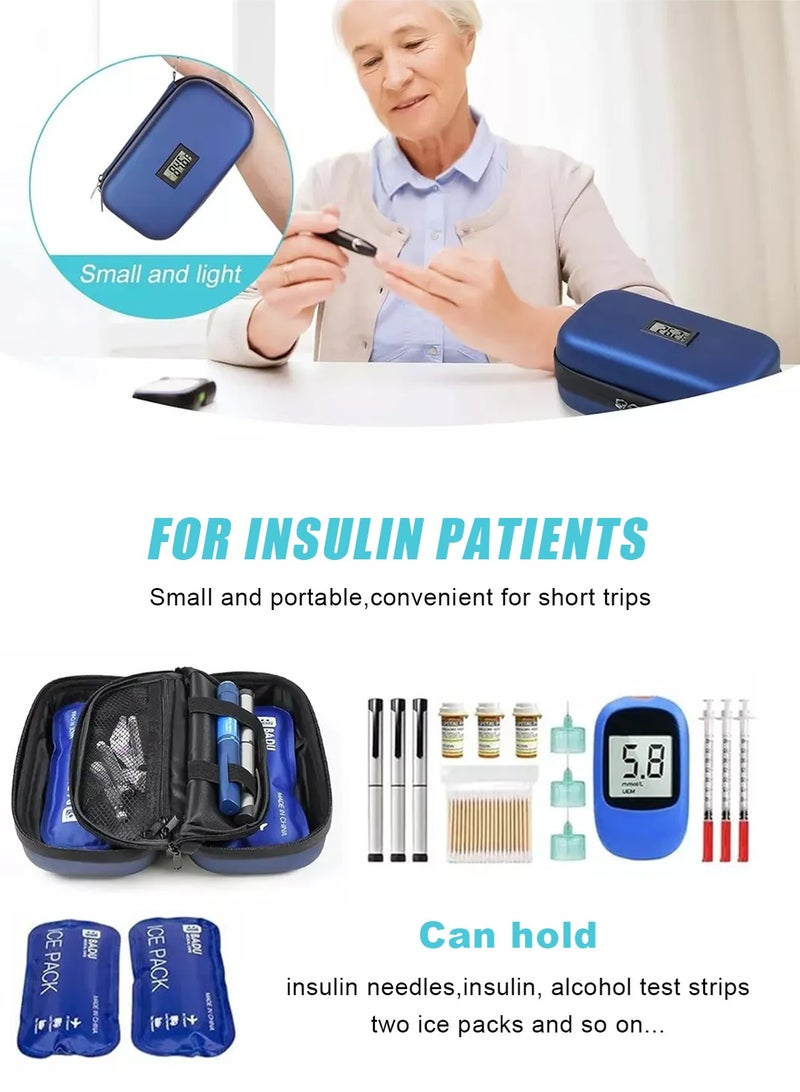 HomarKet Insulin Cooler Travel Case TSA Approved Medication Diabetic Cooler for Travel with Temperature Display Refrigerated Medicine Organizer Bag with 2 Ice Pack 24-Hour Refrigerated medicine Cooler Bag for Daily Life Trip - Image 5