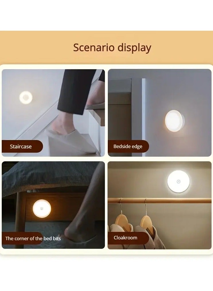 2pcs استشعار الجسم الذكي LED ضوء الليل - ضوء خزانة الاستشعار الديناميكية للممر، خزانة، غرفة النوم، جنب السرير - يمكن نشر ضوء الدرج في أي مكان  - Image 5