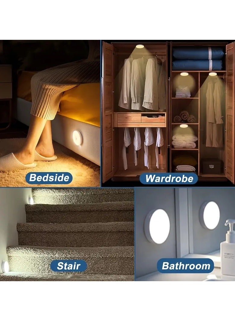 بابونا 2pcs استشعار الجسم الذكي LED ضوء الليل - ضوء خزانة الاستشعار الديناميكية للممر، خزانة، غرفة النوم، جنب السرير - يمكن نشر ضوء الدرج في أي مكان - Image 4