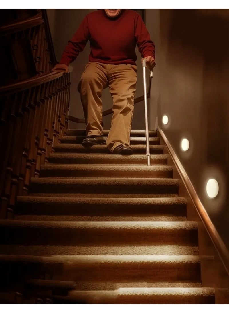 بابونا 2pcs استشعار الجسم الذكي LED ضوء الليل - ضوء خزانة الاستشعار الديناميكية للممر، خزانة، غرفة النوم، جنب السرير - يمكن نشر ضوء الدرج في أي مكان - Image 2