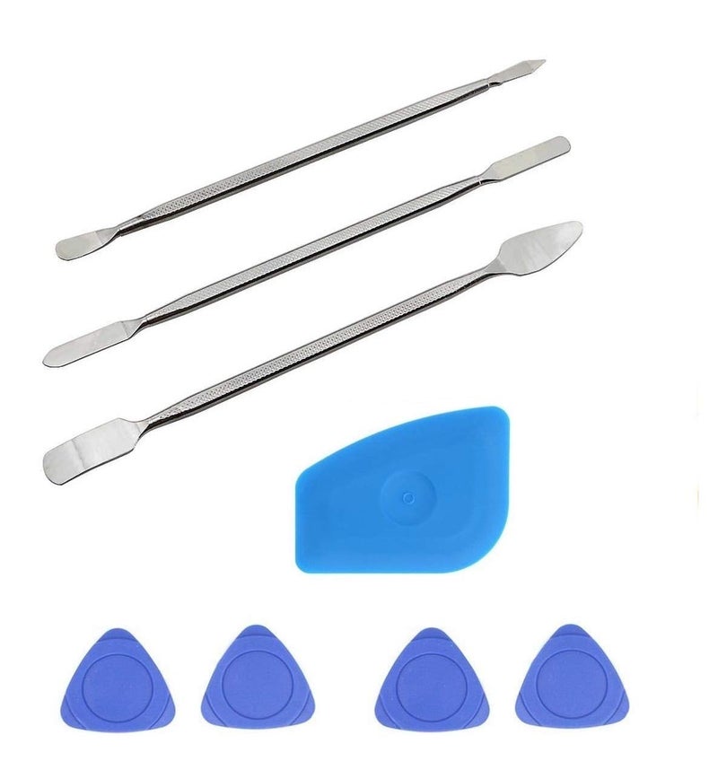 Wroughton Set of 3 Metal Openers for Mobile Phone and Gadget Repairing Supporting and Opening Tools With 1 Plastic Spudger for Mobile Screen and Battery Dissembling and 4 Blue Opener - Image 1