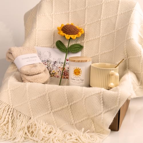 Anforsun Sending Sunshine Sunflower, Thinking of You Care Package Unique Gift Baskets for Women, Best Friend Birthday and Get Well Soon - Image 4