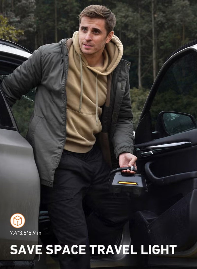 إيزي سو EzzySo Tyre Inflator Air Compressor 12V, Portable Electric Car Tyre Pump with Tyre Pressure Gauge, Auto-Stop Air Pump with Valve Adaptors and LED Light, Car Accessories for Gifts - Image 5