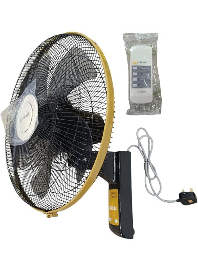 Buraq 18" Wall Fan with Remote – Dubai Model (BWF‑D18RC) High‑Performance Cooling | 65W Energy‑Efficient Motor | 3‑Speed Control | Wide Airflow - Image 4