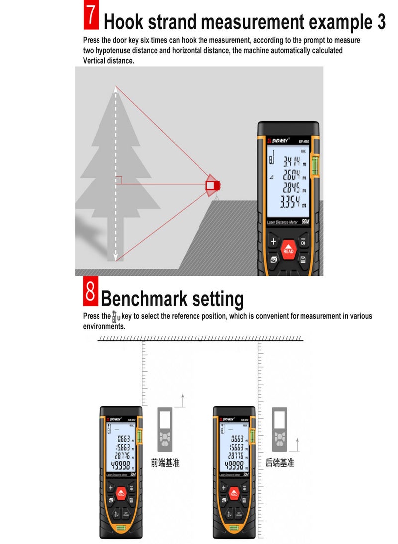 Generic SNDWAY Distance Meter Infrared Distance Meter Ruler Electronic Ruler Ships with Batteries Standard Model - Image 4