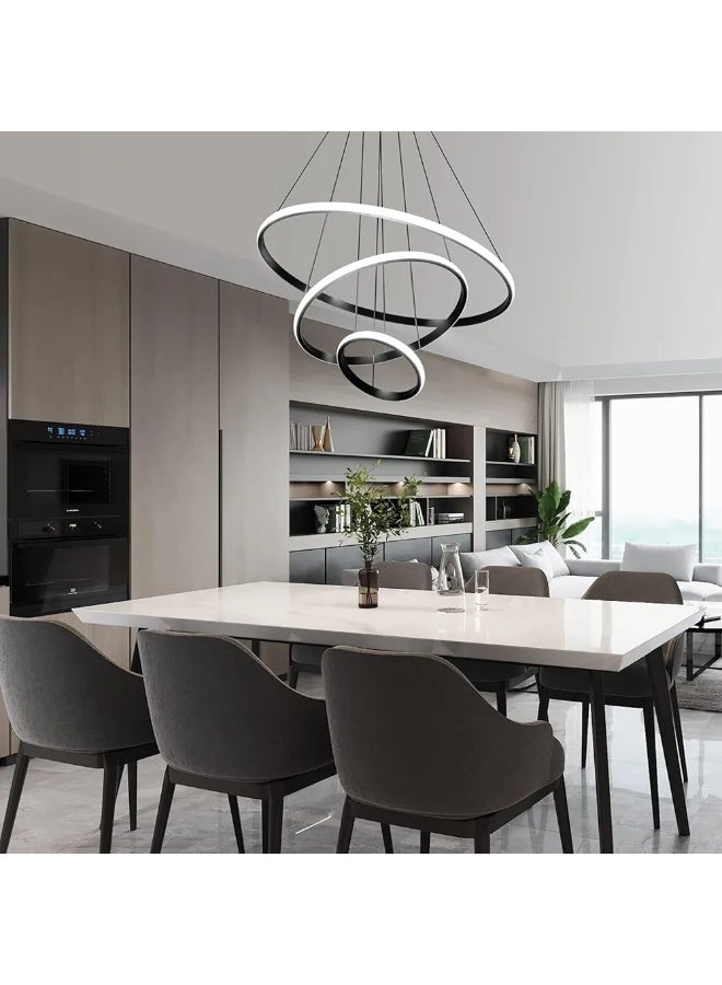 LED chandelier with 3 LED lights, remote control, black color - Image 3