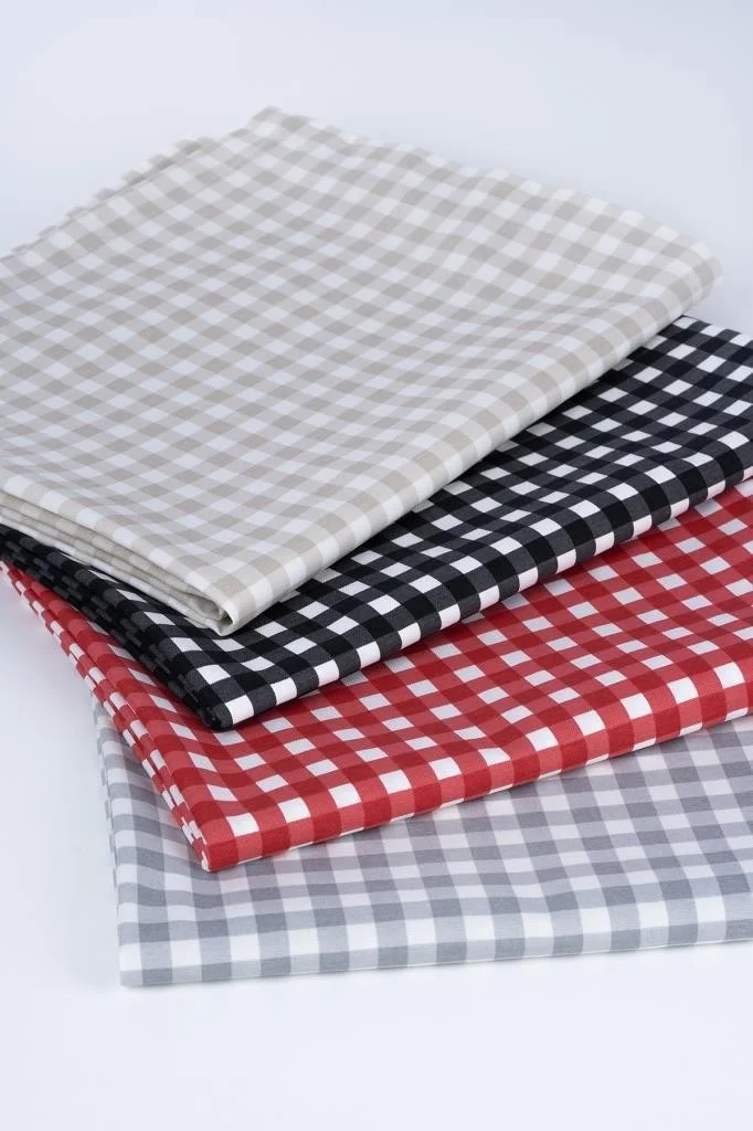 Altın Pamuk Luxury Linen Fabric Tablecloth Stain Resistant Option Ad Gingham Beige