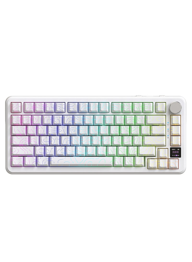 لوحة مفاتيح ألعاب X85Pro الميكانيكية متعددة الأوضاع ومزودة بإضاءة RGB، تدعم البلوتوث اللاسلكي، قابلة للتخصيص ومزودة بشاشة عرض على المكتب. - Image 1