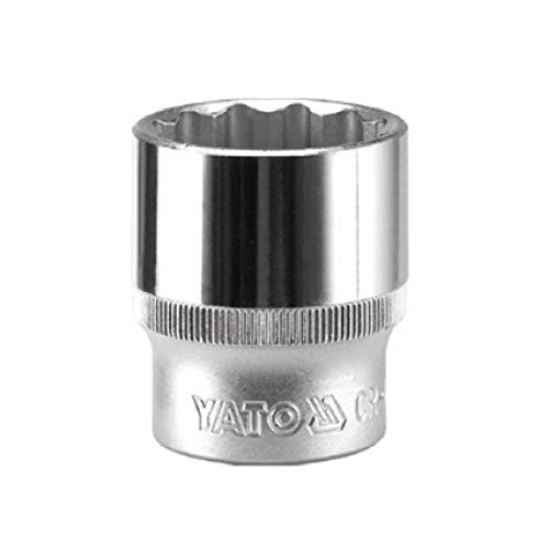 Yato YT-12921 Bihexagonal Socket 34mm & 44mm Length for 1/2 Inch Drive Wrench Set | DIN3121 CrV Chromium Satin Plated Steel | Mechanical Industrial Tool Box - Image 1
