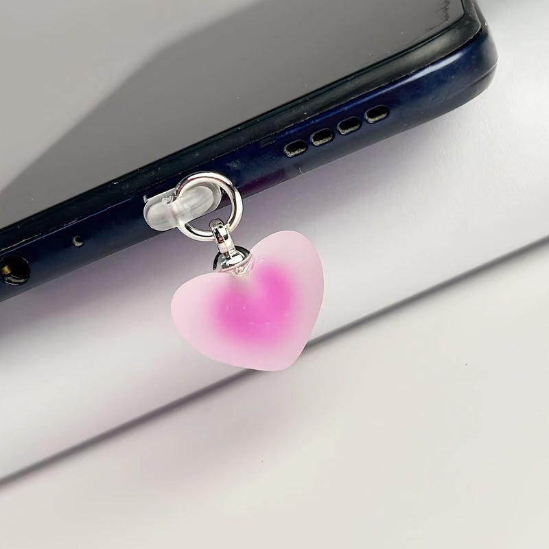 Red Heart-Shaped Phone Charging Port Dust Plug for Type-C - Image 4