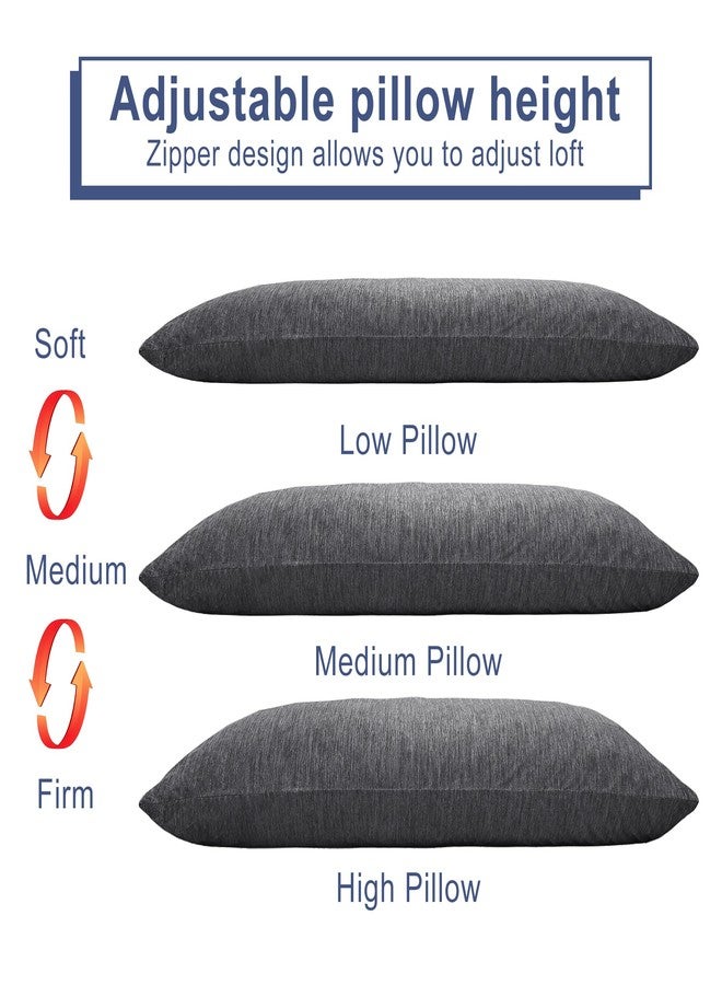 DWCN Cooling Body Pillow for Adults, 20x54 Inch Grey - Shredded Memory Foam Body Pillow with Removable & Adjustable Filling, Full Body Support for Side Sleepers, Pregnancy & Pain Relief - Image 5