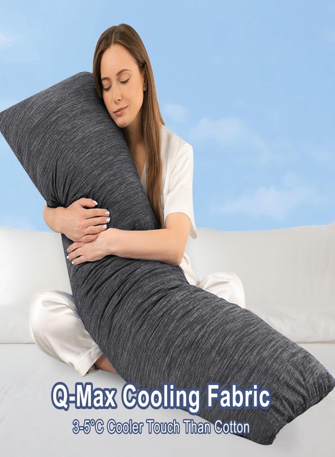 DWCN Cooling Body Pillow for Adults, 20x54 Inch Grey - Shredded Memory Foam Body Pillow with Removable & Adjustable Filling, Full Body Support for Side Sleepers, Pregnancy & Pain Relief - Image 2