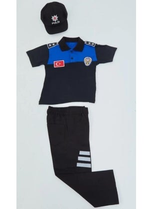 Uğur Böceği Çocuk Dünyası Ladybug Children's World Ladybug Child Polo Collar Short Sleeve Police Suit Society Blue 