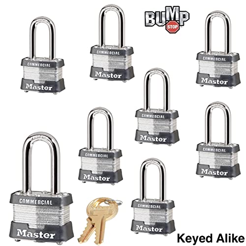 Master Lock 8 Keyed Alike Locks w 16 Keys 3NKALF8 wBumpStop Technologiy - Image 3