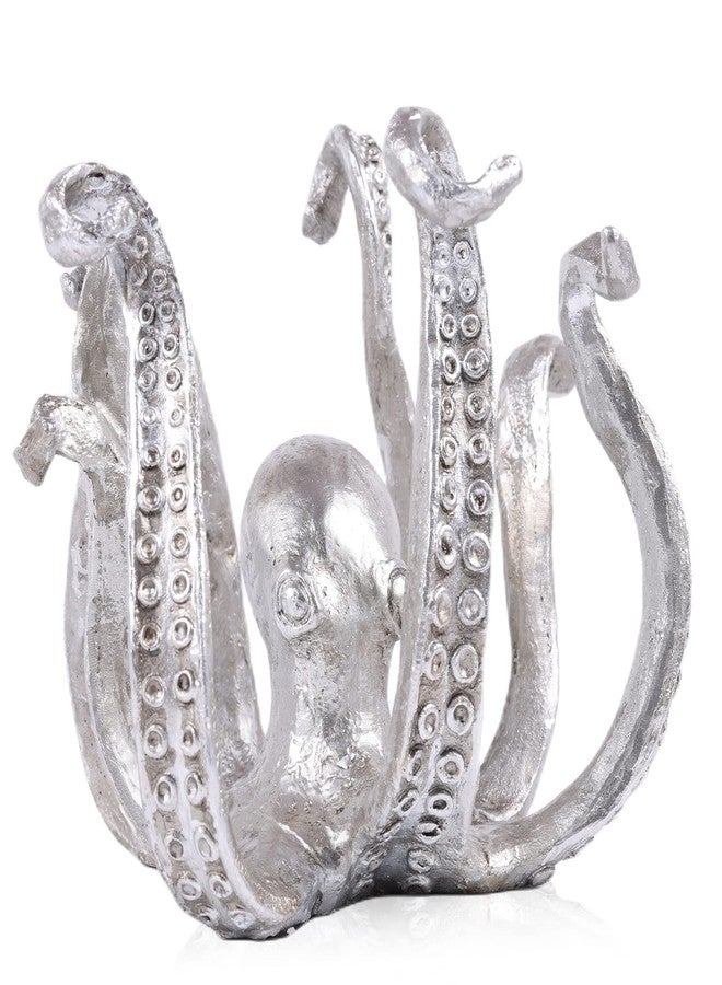 DOVDOV Octopus Cup Holder, Resin Statue, Modern Silver Home Decor, Home Bar Accessory, Funny Jewelry Holder - Image 1