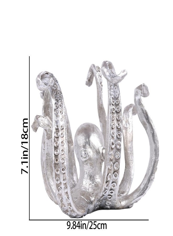 DOVDOV Octopus Cup Holder, Resin Statue, Modern Silver Home Decor, Home Bar Accessory, Funny Jewelry Holder - Image 2