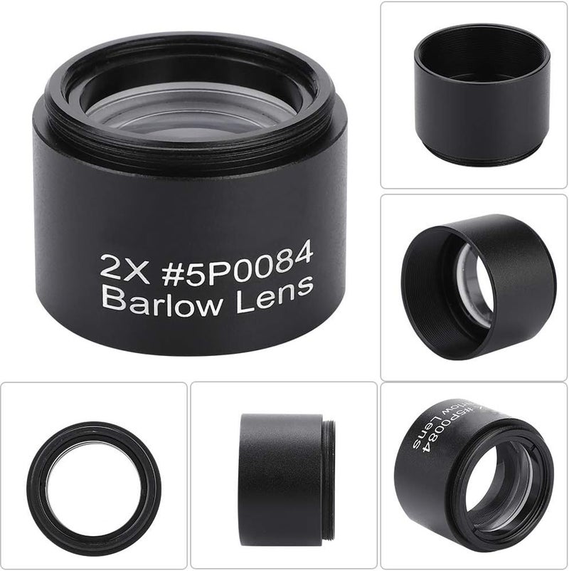 Bewinner 2X Magnification Barlow Lens, Fully Multi-Coated Glass Lens High Light Transmission M28.6 Thread Metal Barlow Lens for 1.25 inch / 31.7mm Astronomical Telescope Eyepiece - Image 1