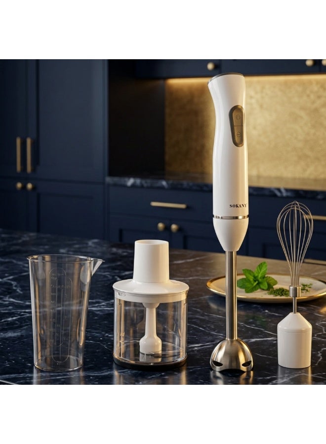 SOKANY 4-in-1 Hand Blender – Humanized Design Electric Stick Mixer with Chopper, Whisk & Blender, Multifunction Kitchen Appliance - Image 2