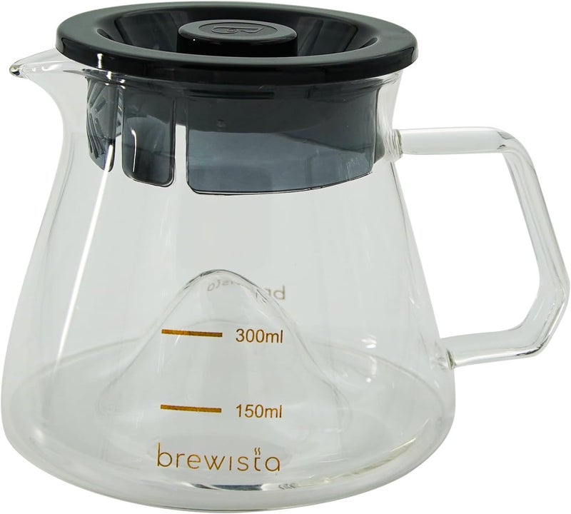 Brewista 300ml/10.1oz X Series M Glass Coffee Carafe, Small Pour Over Glass Pot Server, Inner Cone Shape Design for Improved Flavor, Heat Resistant Odorless Glass Pitcher - Image 1