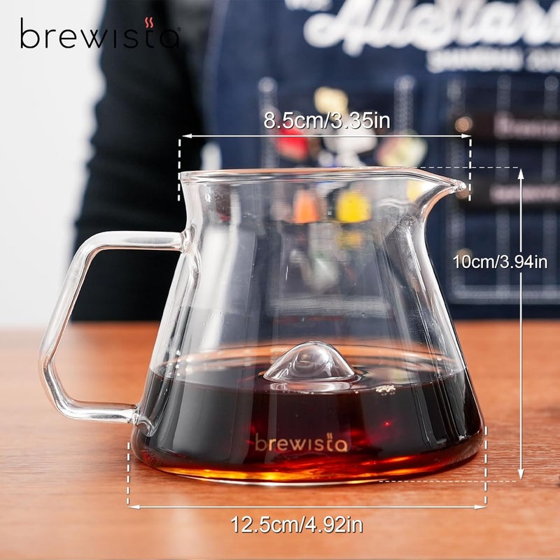 Brewista 300ml/10.1oz X Series M Glass Coffee Carafe, Small Pour Over Glass Pot Server, Inner Cone Shape Design for Improved Flavor, Heat Resistant Odorless Glass Pitcher - Image 2