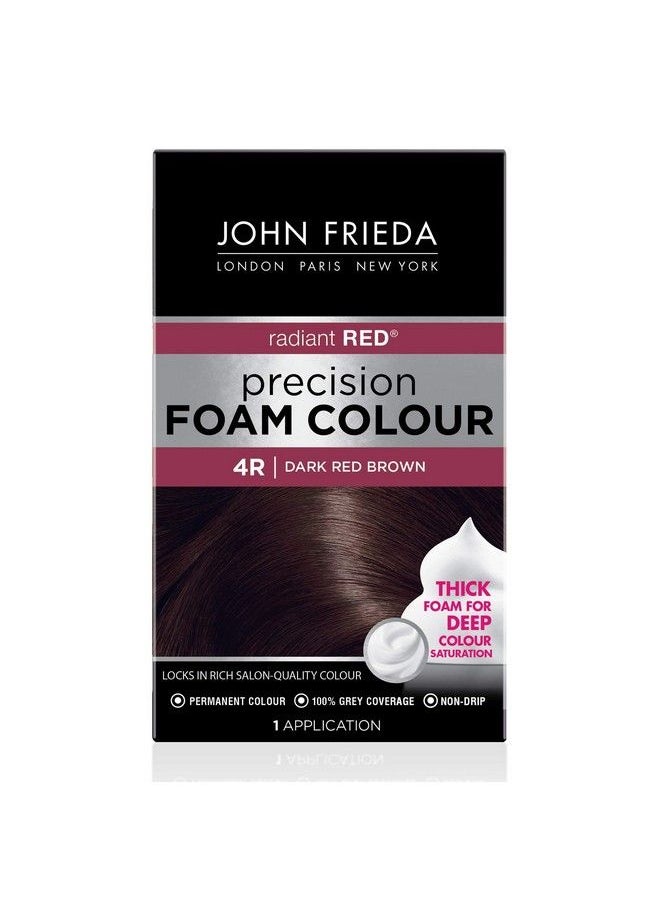 John Frieda - Precision Foam Color Dark Red Brown 4R Colornourishing Permanent Hair Color Kit Deep Color Saturation 100% Grey Coverage - Image 1