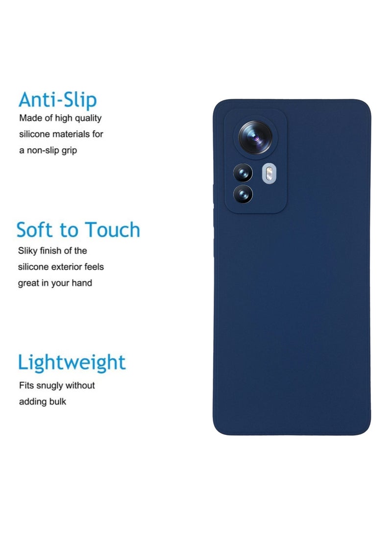 ولديك غطاء حماية خلفي من السيليكون لهاتف Xiaomi 12 Pro 5G - بلو جاي - Image 2