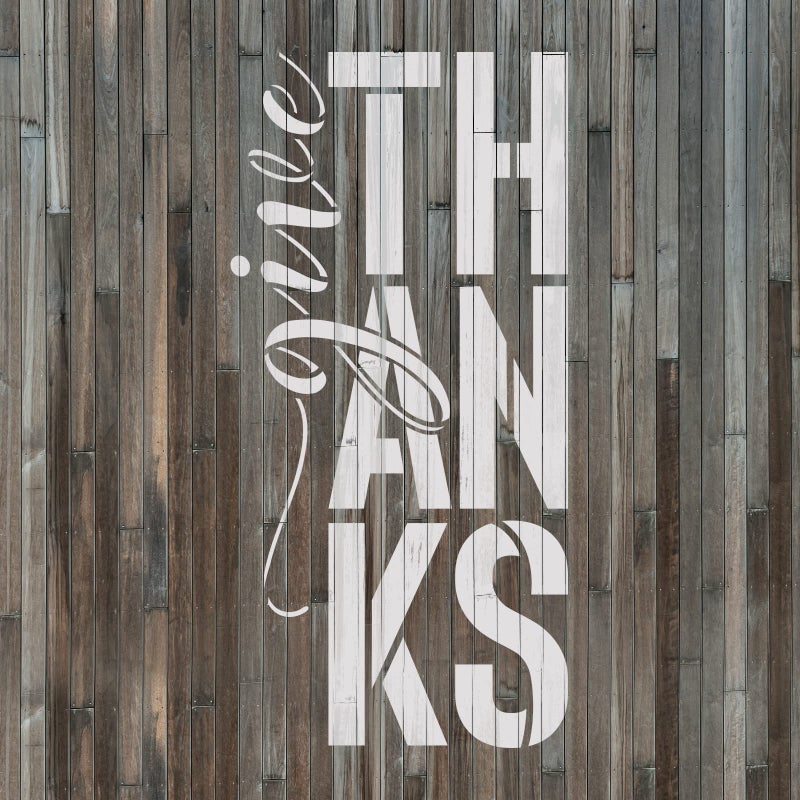Stencil Revolution Give Thanks Vertical Script Stencil - Fall Table Decor, Fall Stencil, Fall Art, Fall Party Decorations, Welcome Fall Stencil - Image 4