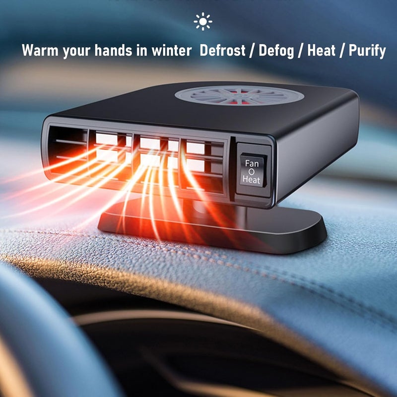 جهاز تدفئة وإزالة الصقيع للسيارات من زيروديس (Zerodis Car Heater Defroster)، يعمل بسرعة عالية في إزالة الصقيع وتبديد الضباب من الزجاج الأمامي للسيارة، قابل للتوصيل بالكهرباء، سعة 120 واط، مناسب للسيارات والسيارات الدفع الرباعي والشاحنات (جهد 12 فولت). - Image 2